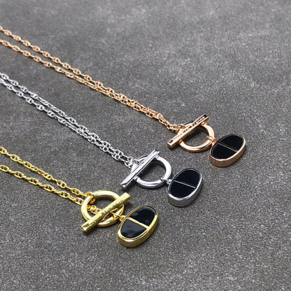 [Riva Jewelry ]CHAINE VERSO BLACK CERAMIC  NECKLACE