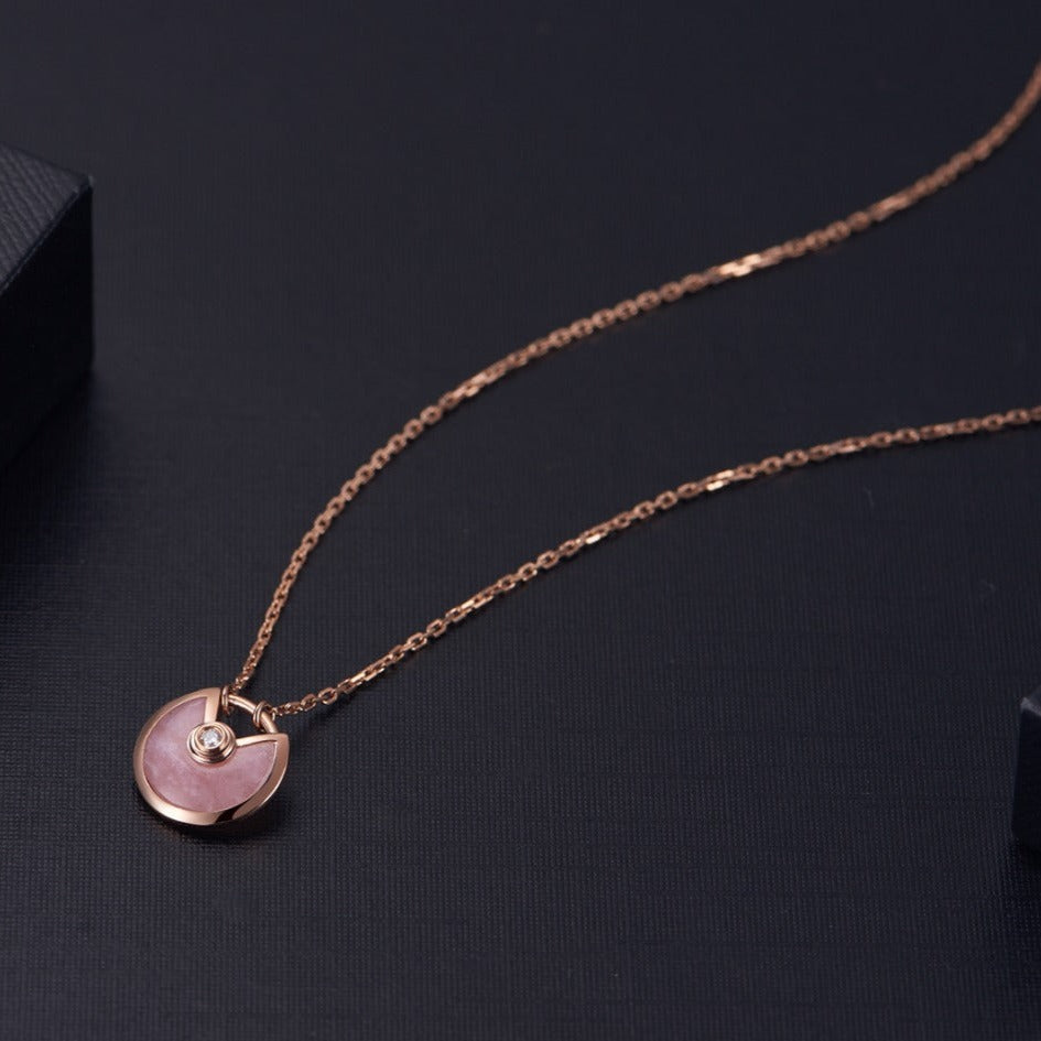 [Riva Jewelry ]AMULETTE ROSE GOLD PINK MOP NECKLACE