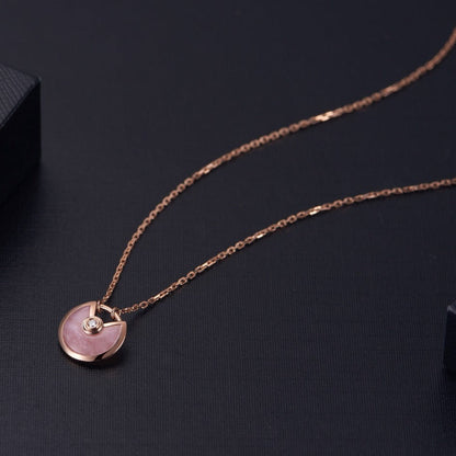 [Riva Jewelry ]AMULETTE ROSE GOLD PINK MOP NECKLACE