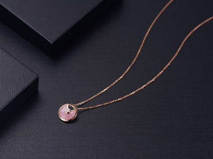 [Riva Jewelry ]AMULETTE ROSE GOLD PINK MOP NECKLACE