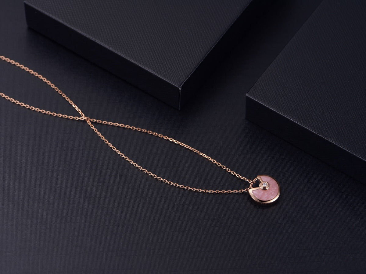 [Riva Jewelry ]AMULETTE ROSE GOLD PINK MOP NECKLACE