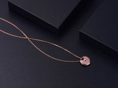 [Riva Jewelry ]AMULETTE ROSE GOLD PINK MOP NECKLACE