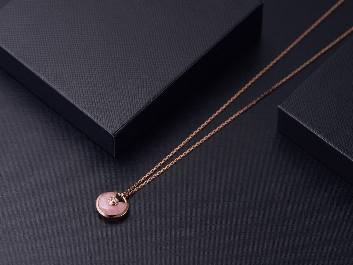 [Riva Jewelry ]AMULETTE ROSE GOLD PINK MOP NECKLACE