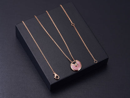 [Riva Jewelry ]AMULETTE ROSE GOLD PINK MOP NECKLACE