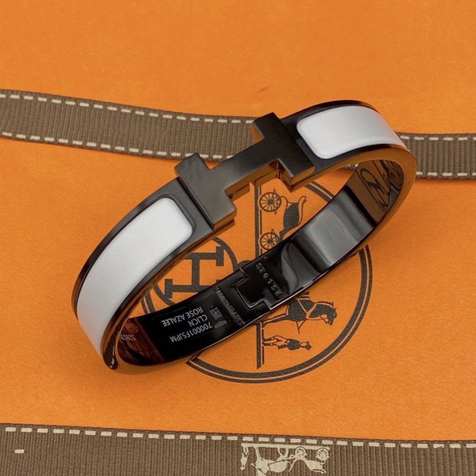 [Riva Jewelry ]H BRACELET 12MM BLACK WHITE CERAMIC