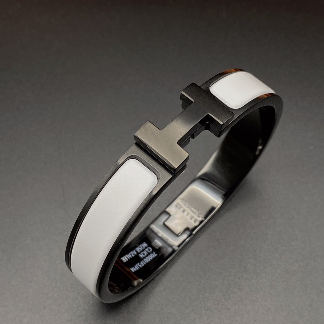 [Riva Jewelry ]H BRACELET 12MM BLACK WHITE CERAMIC