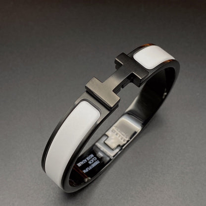 [Riva Jewelry ]H BRACELET 12MM BLACK WHITE CERAMIC