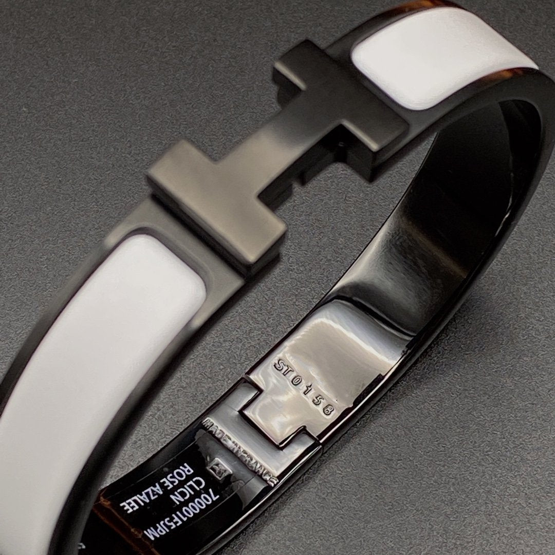 [Riva Jewelry ]H BRACELET 12MM BLACK WHITE CERAMIC
