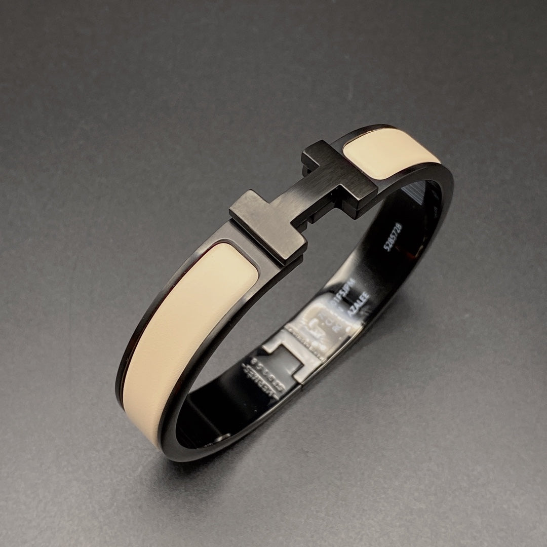 [Riva Jewelry]H BRACELET 12MM BLACK BEIGE CERAMIC