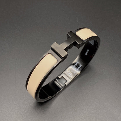 [Riva Jewelry ]H BRACELET 12MM BLACK BEIGE CERAMIC