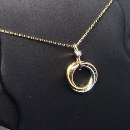 [Riva Jewelry ]TRINITY SILVER GOLD PINK GOLD NECKLACE