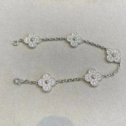 [Riva Jewelry ] CLOVER 5 MOTIF FULL DIAMOND BRACELET COLLECTION