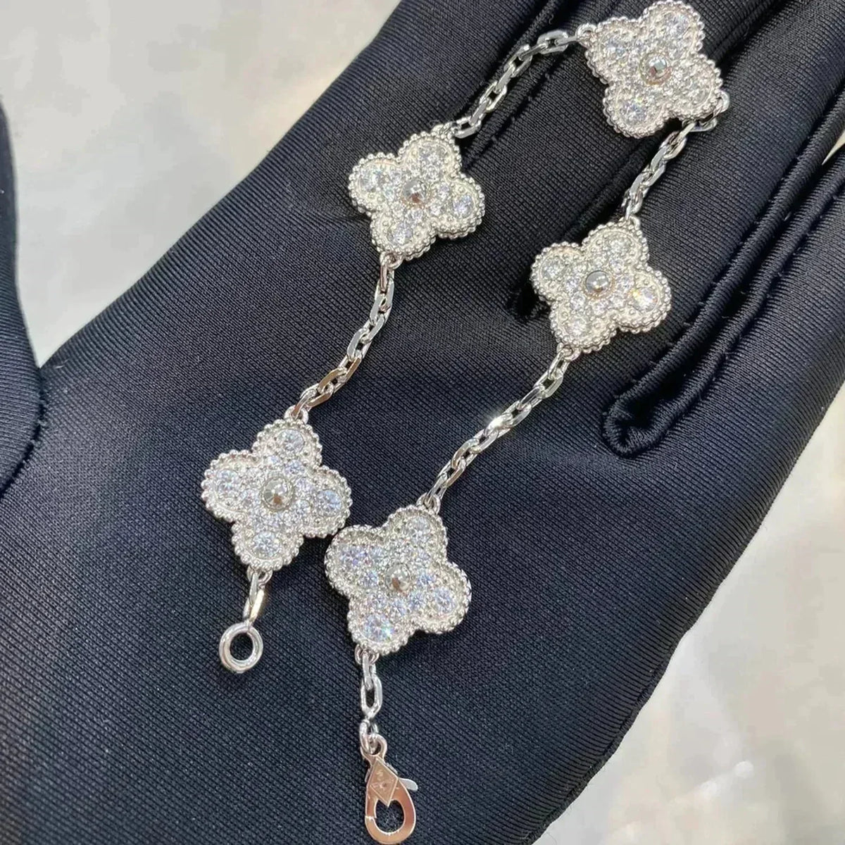 [Riva Jewelry ] CLOVER 5 MOTIF FULL DIAMOND BRACELET COLLECTION