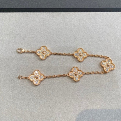 [Riva Jewelry ] CLOVER 5 MOTIF FULL DIAMOND BRACELET COLLECTION