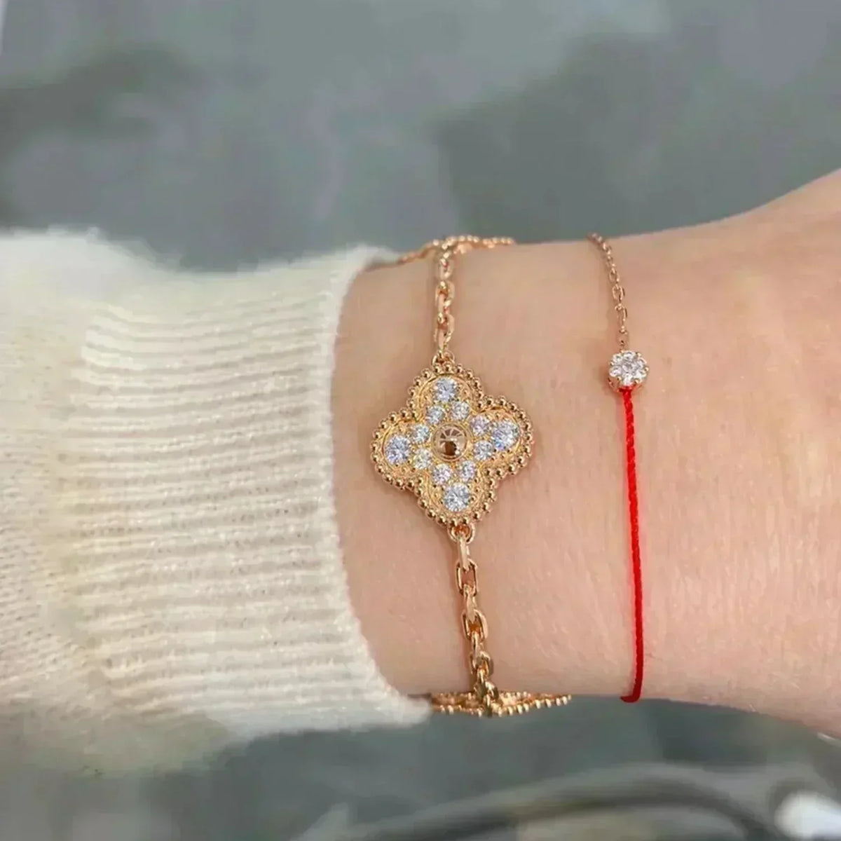 [Riva Jewelry ] CLOVER 5 MOTIF FULL DIAMOND BRACELET COLLECTION