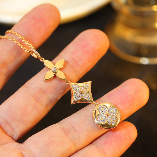 [Riva Jewelry]STERN UND SONNE DIAMANT ROSÉGOLD KETTE