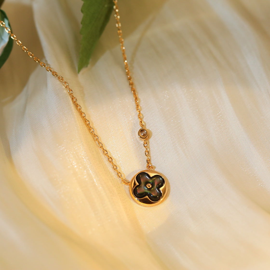 [Riva Jewelry]SUN PEDANT ROSE GOLD 1 DIAMOND NECKLACE
