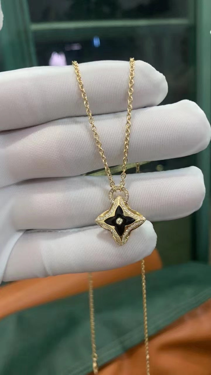[Riva Jewelry ]STAR PEDANT PINK GOLD DIAMOND NECKLACE