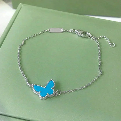 [Riva Jewelry ]BUTTERFLY TURQUOISE BUTTERFLY BRACELET SILVER