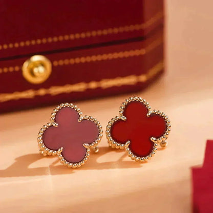[Riva Jewelry ]CLOVER MEDIUM 1 MOTIFS CARNELIAN  EARRINGS