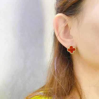 [Riva Jewelry ]CLOVER MEDIUM 1 MOTIFS CARNELIAN  EARRINGS