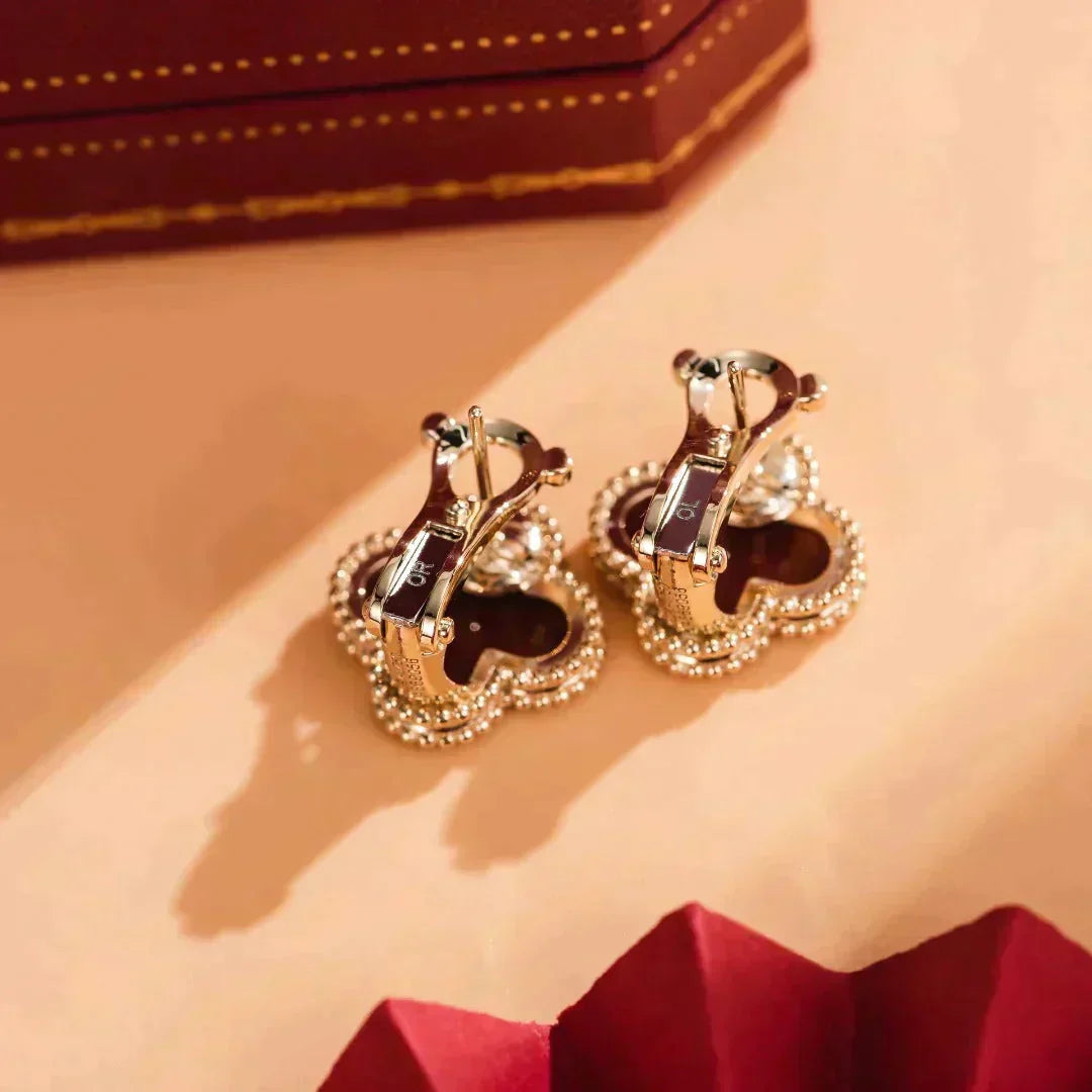 [Riva Jewelry ]CLOVER MEDIUM 1 MOTIFS CARNELIAN  EARRINGS