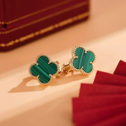 [Riva Jewelry ]CLOVER MEDIUM 1 MOTIFS MALACHITE  EARRINGS