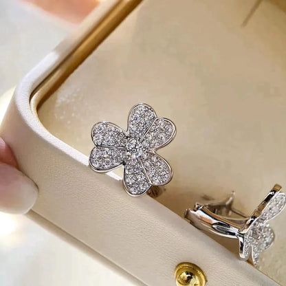 [Riva Jewelry ]CLOVER COMOS DIAMOND EARRINGS SILVER