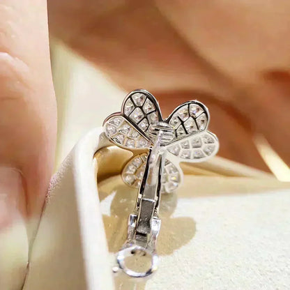 [Riva Jewelry ]CLOVER COMOS DIAMOND EARRINGS SILVER