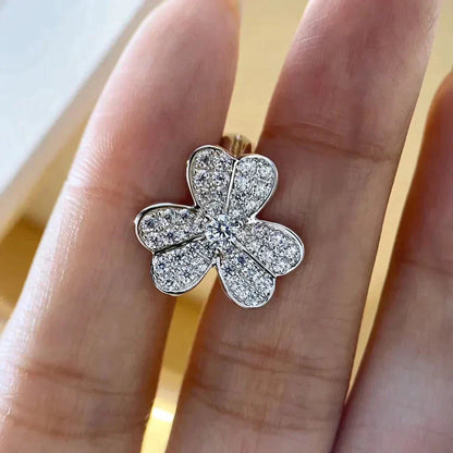 [Riva Jewelry ]CLOVER COMOS DIAMOND EARRINGS SILVER