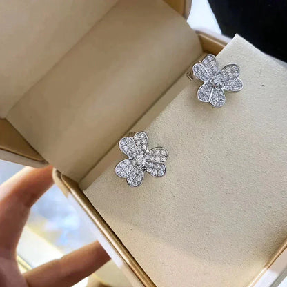 [Riva Jewelry ]CLOVER COMOS DIAMOND EARRINGS SILVER