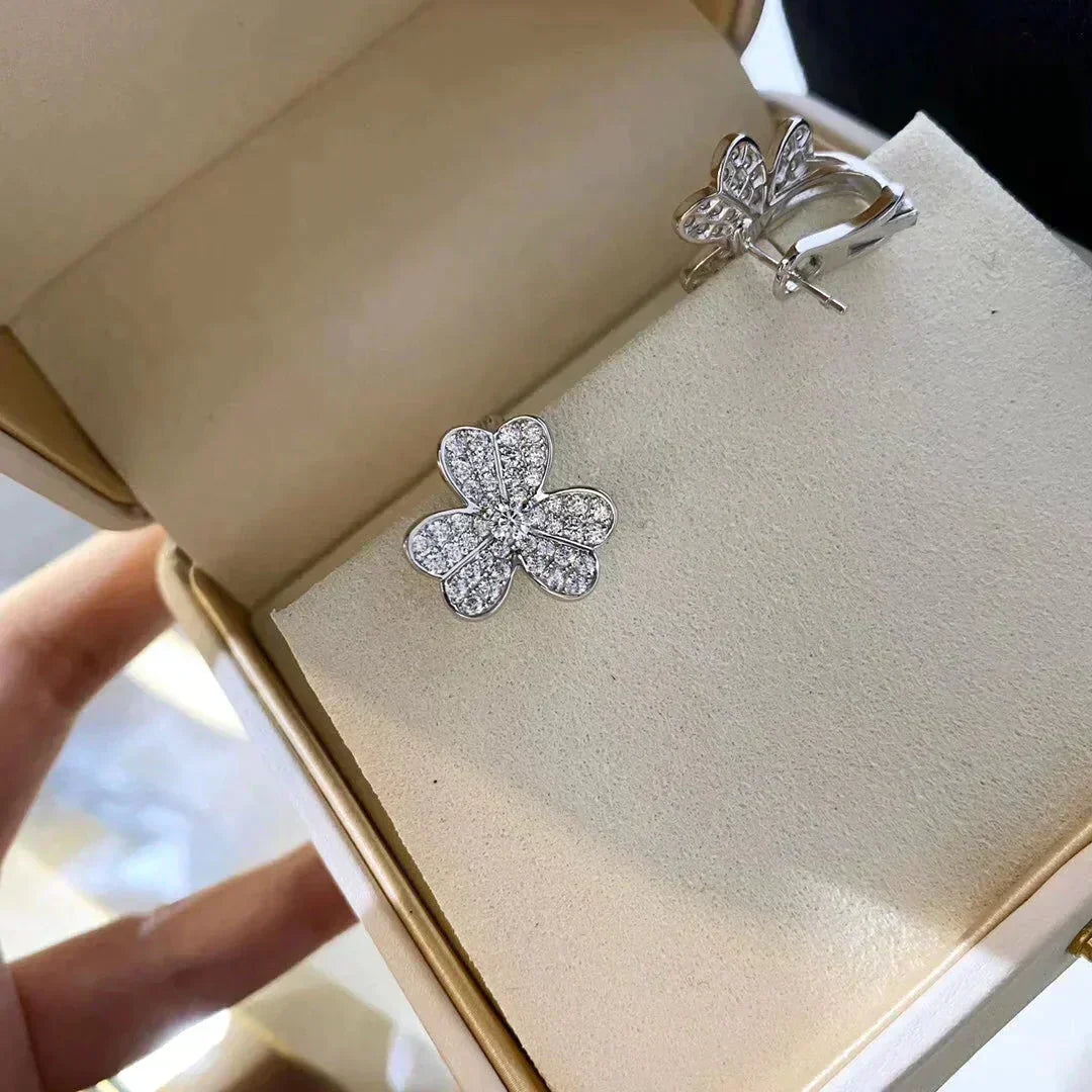 [Riva Jewelry ]CLOVER COMOS DIAMOND EARRINGS SILVER