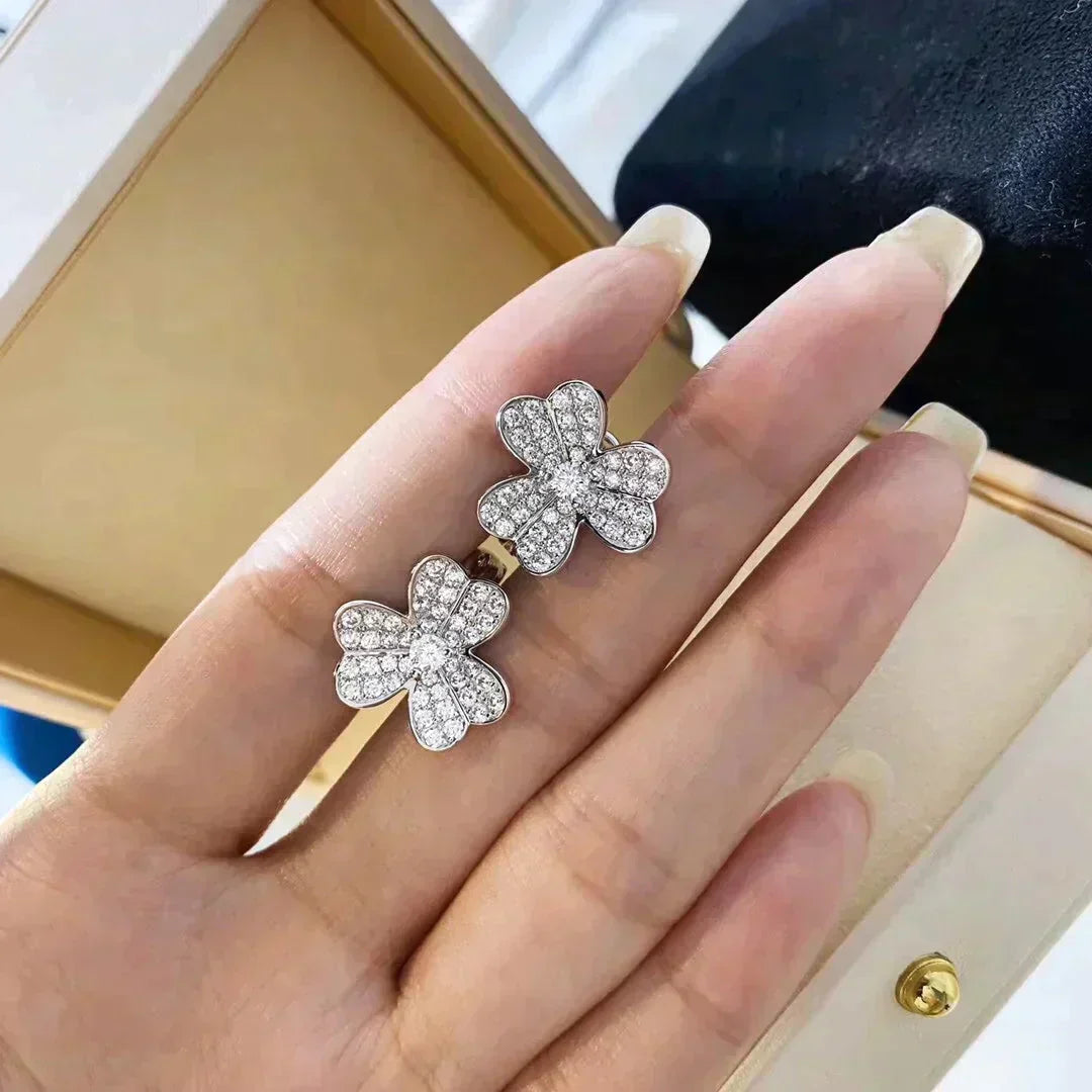 [Riva Jewelry ]CLOVER COMOS DIAMOND EARRINGS SILVER