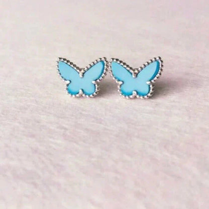 [Riva Jewelry ]BUTTERFLY TURQUOISE EARRINGS SILVER