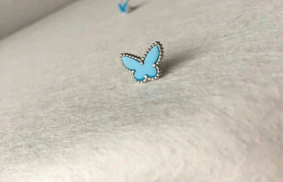 [Riva Jewelry ]BUTTERFLY TURQUOISE EARRINGS SILVER