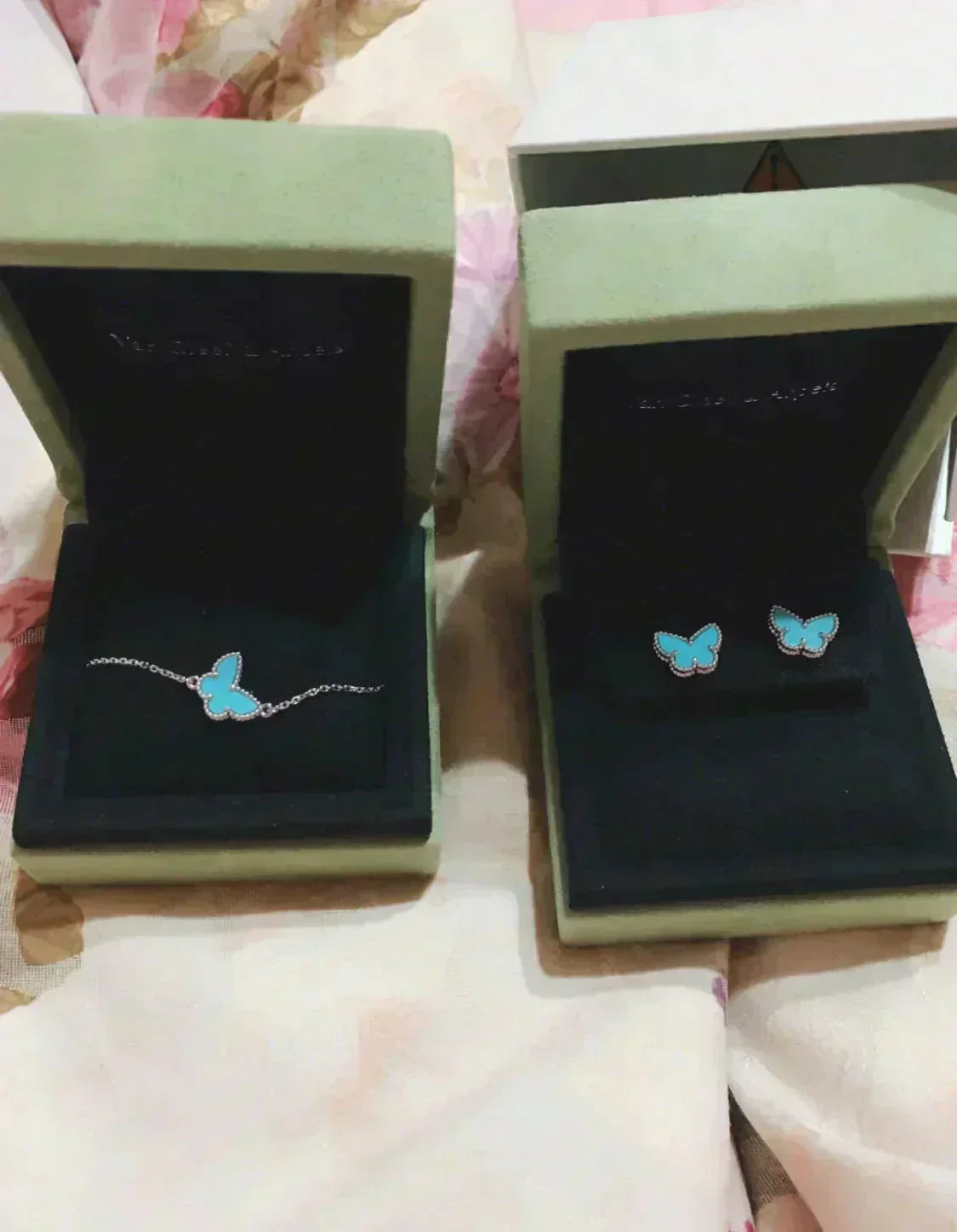 [Riva Jewelry ]BUTTERFLY TURQUOISE EARRINGS SILVER