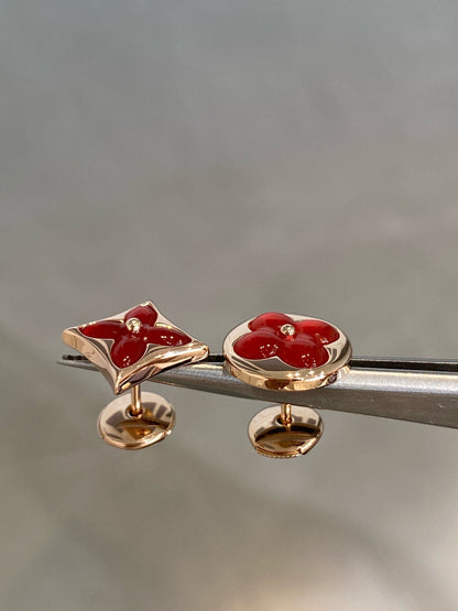 [Riva Jewelry]STERN UND SONNE ROSÉGOLD CARNELIAN OHRSTECKER