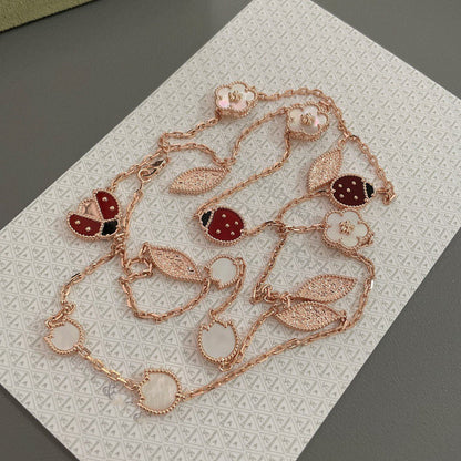 [Riva Jewelry ]LUCKY SPRING 15 MOTIFS ROSE GOLD NECKLACE