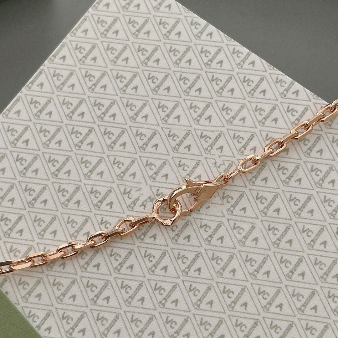 [Riva Jewelry ]LUCKY SPRING 15 MOTIFS ROSE GOLD NECKLACE
