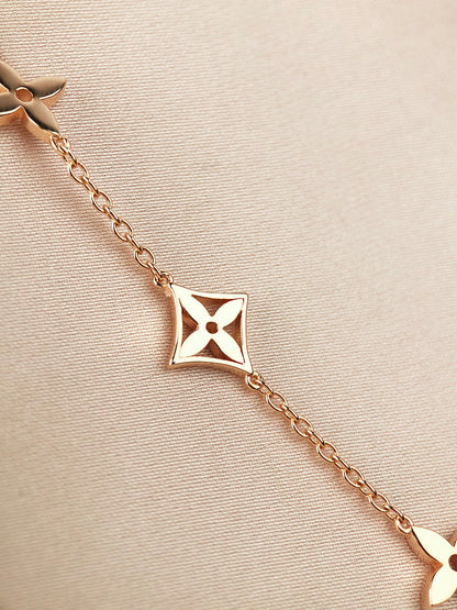 [Riva Jewelry ]STAR AND SUN 7 MOTIFS GOLD BRACELET