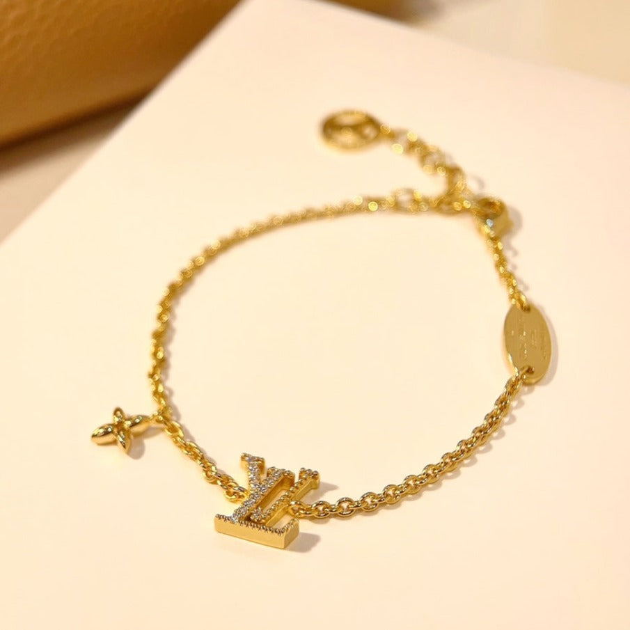 [Riva Jewelry ]LOGO STAR MOTIF GOLD BRACELET