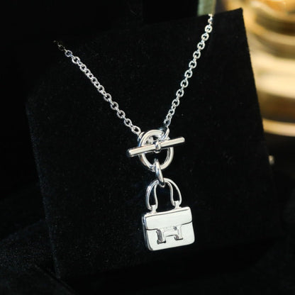 [Riva Jewelry]POP H PEDANT SILVER NECKLACE