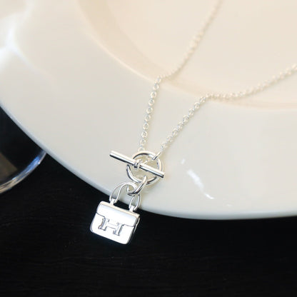 [Riva Jewelry ]POP H PEDANT SILVER NECKLACE