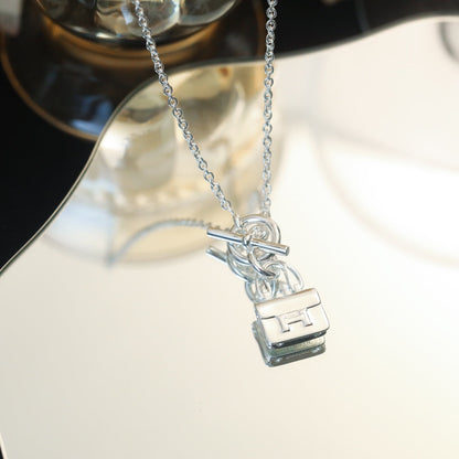 [Riva Jewelry ]POP H PEDANT SILVER NECKLACE