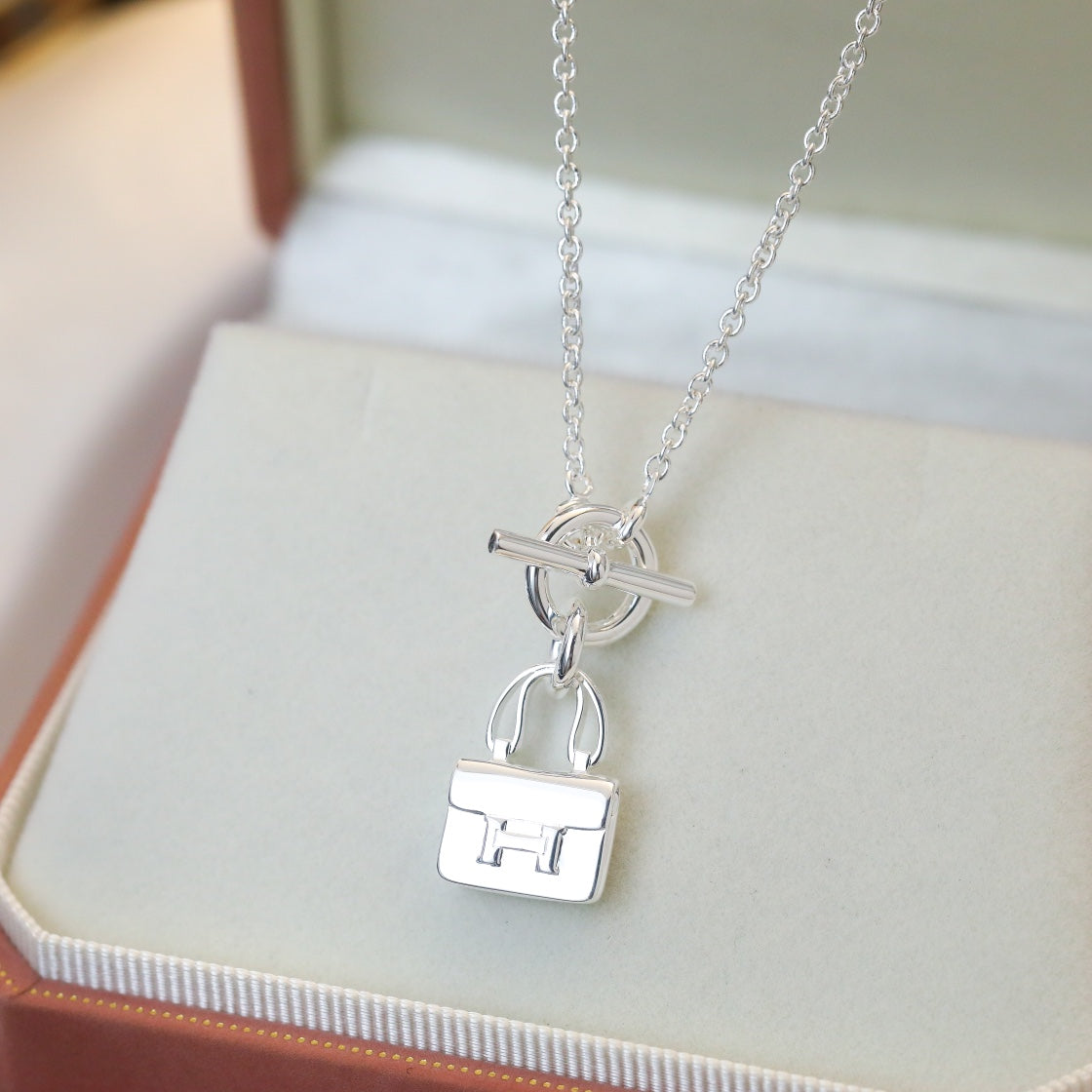 [Riva Jewelry]POP H PEDANT SILVER NECKLACE