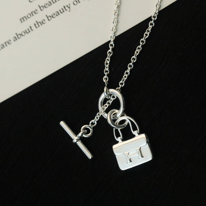 [Riva Jewelry ]POP H PEDANT SILVER NECKLACE