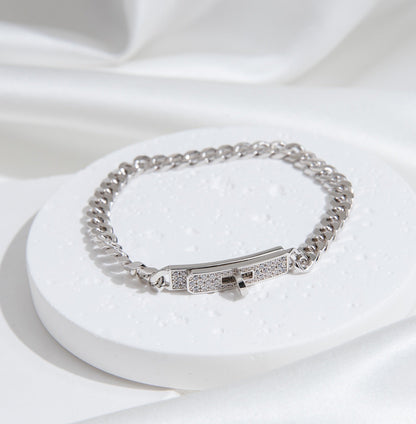 [Riva Jewelry ]KELLY CHAIN SILVER DIAMOND BRACELET