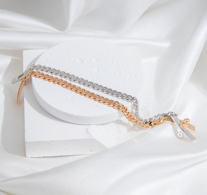 [Riva Jewelry ]KELLY CHAIN SILVER DIAMOND BRACELET