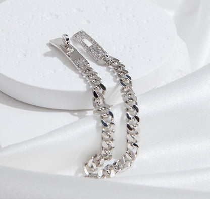 [Riva Jewelry ]KELLY CHAIN SILVER DIAMOND BRACELET
