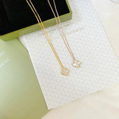 [Riva Jewelry ]CLOVER MINI 9.5MM WHITE MOTHER-OF-PEARL NECKLACE